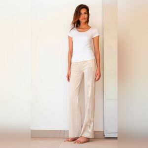 Avenue Montaigne Flavia Linen Stripes Bengal Beige Size 2